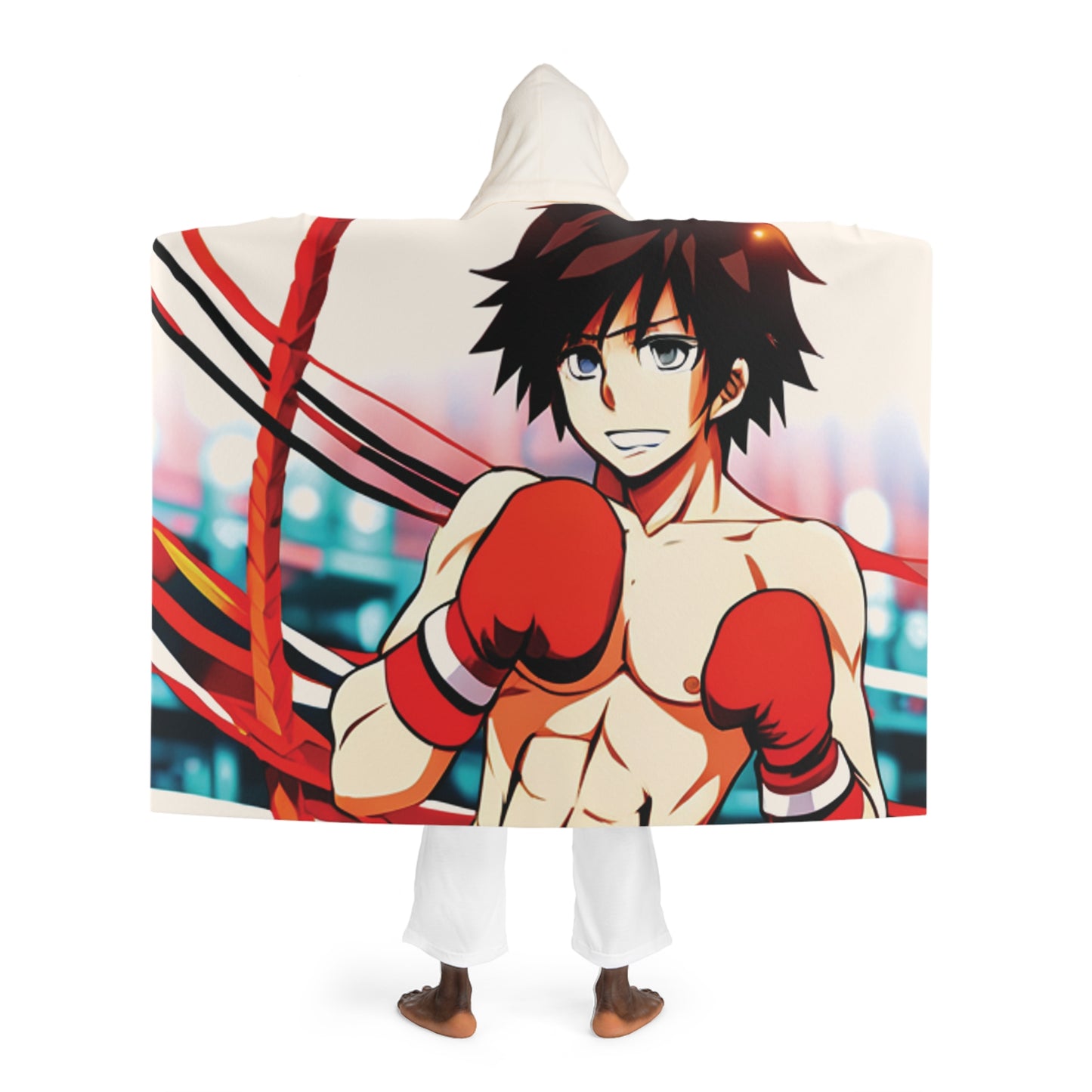 Anime Hooded Sherpa Fleece Blanket