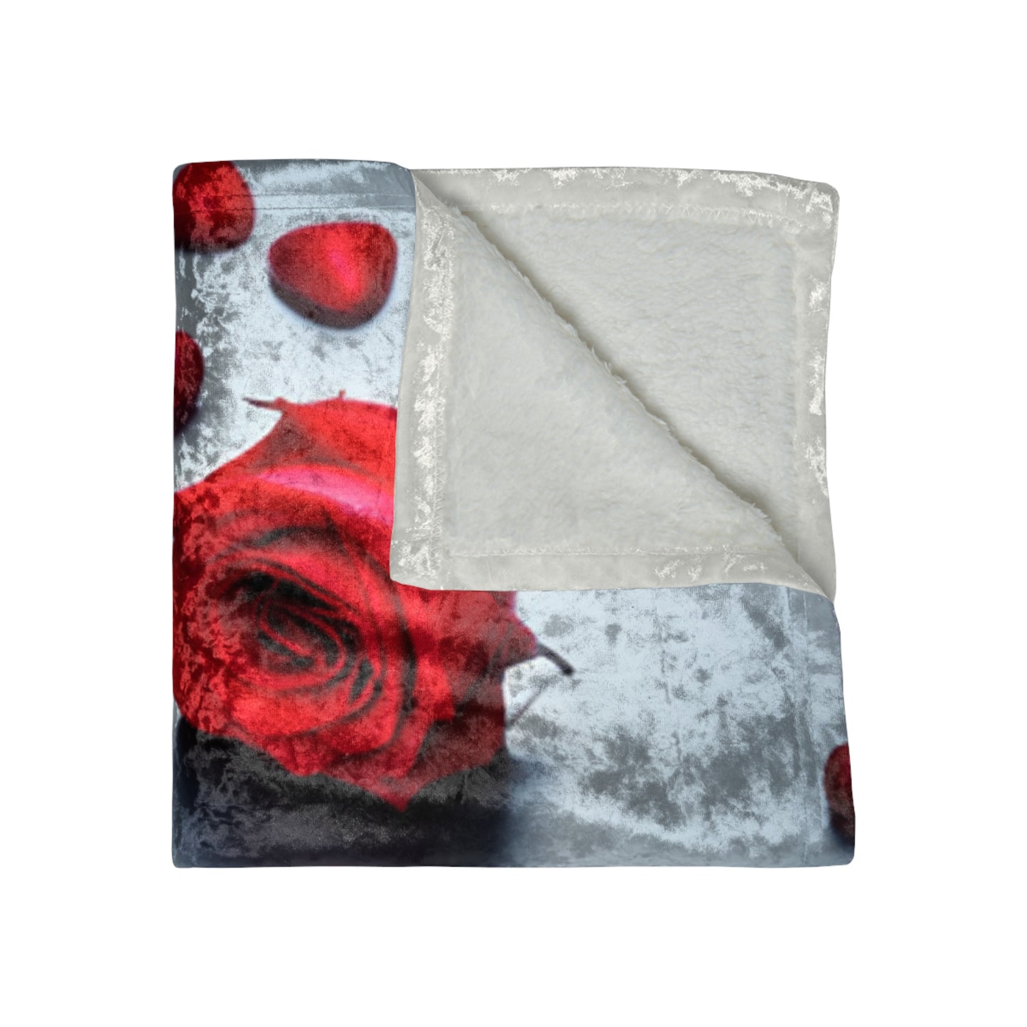 Red petals - Crushed Velvet Blanket